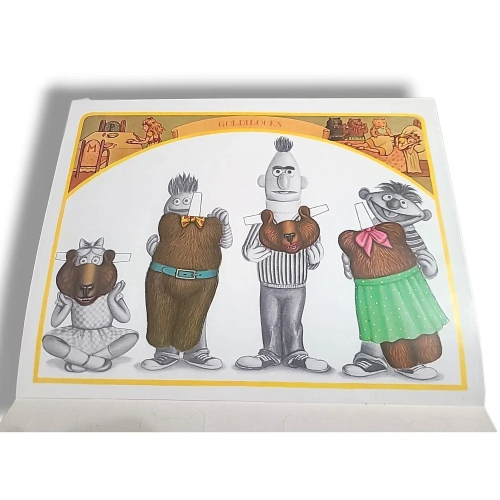 Sesame Street Paper Doll Players Whitman 1970's Uncut Ernie Bert Muppets Vintage
